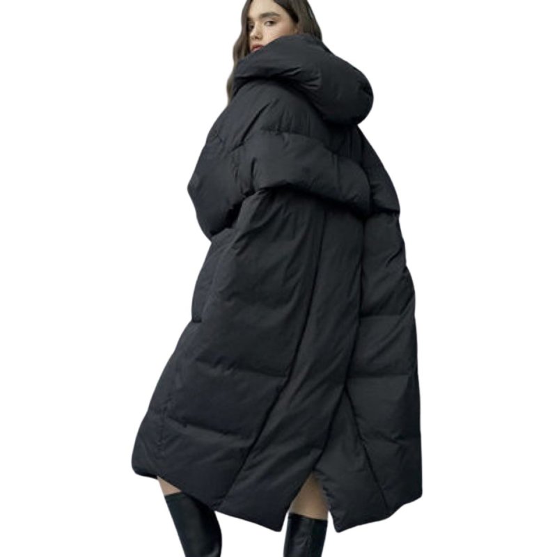 画像3: 25 Women's Aline Oversized down jacket shawl  coat Aライン オーバーサイズ ホワイト ダック ダウンコート コクーンコート (3)
