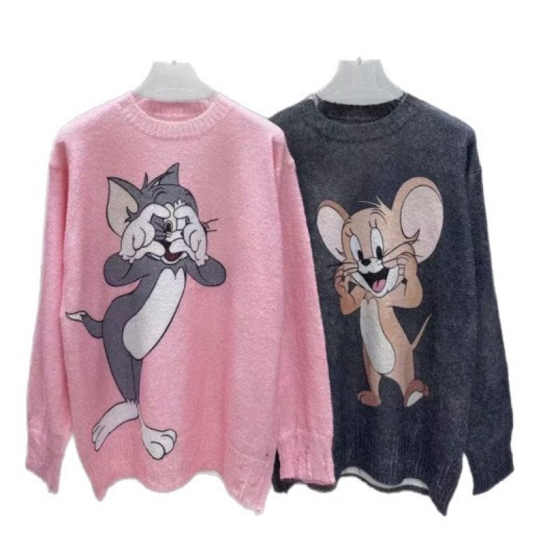 画像4: Tom and Jerry Damage Sweater Pullover トムとジェリー トム＆ジェリー ダメージ加工 セーター プルオーバー (4)