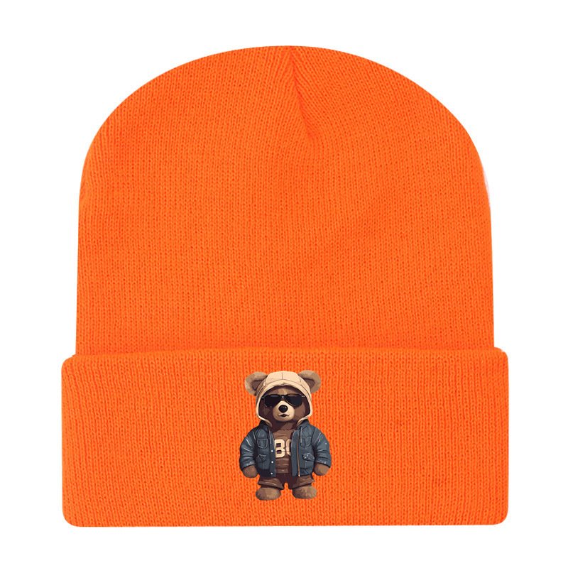 画像12: Unisex Hip Hop Bear One-Point Knit Cap Beanie  hat ユニセックス 男女兼用 ヒップホップベア ワンポイント ニット帽 ニットキャップ ビーニー (12)