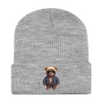 画像3: Unisex Hip Hop Bear One-Point Knit Cap Beanie  hat ユニセックス 男女兼用 ヒップホップベア ワンポイント ニット帽 ニットキャップ ビーニー (3)