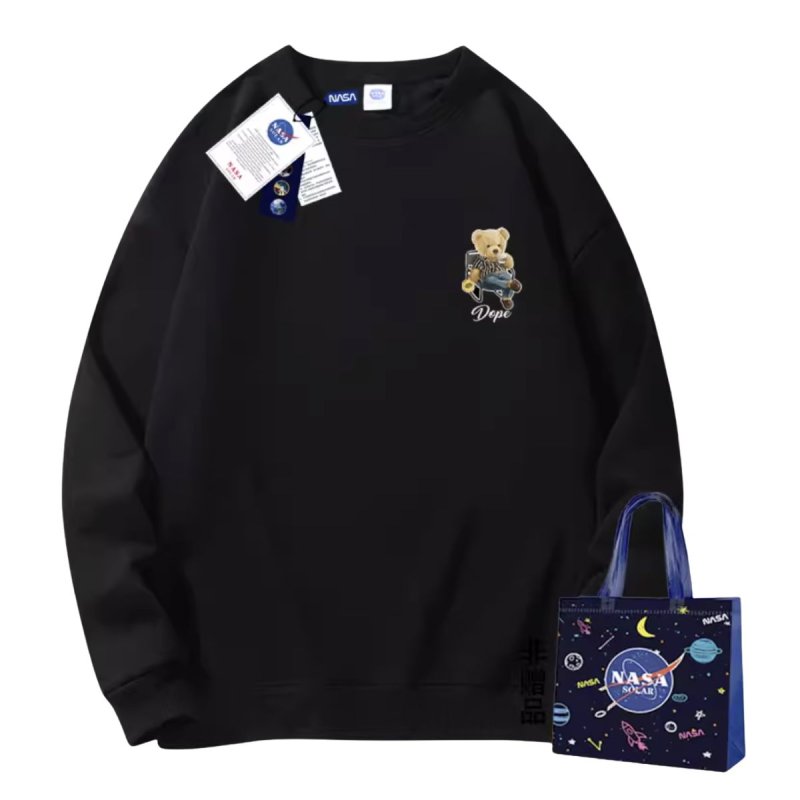 画像2: One point NASA x Bear sweatshirt ユニセックス男女兼用 ワンポイント ナサ × ベア 熊 スウェット トレーナー  (2)