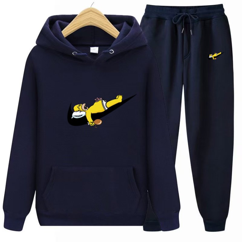 画像7: Homer Homer Simpson  Hoodie Sweatsuit Hoodie & Pants Set　ユニセックス男女兼用 ホーマーシンプソンプリントスウェット フーディ&パンツ セットアップ (7)