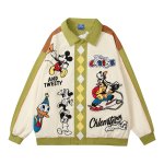 画像1:  Unisex Mickey Mouse & Minnie Mouse Friends Embroidered Jacket Coat ユニセックス男女兼用  ミッキーマウス＆ミニーマウス仲間たち刺繍ジャケットコート (1)
