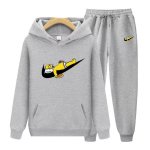 画像2: Homer Homer Simpson  Hoodie Sweatsuit Hoodie & Pants Set　ユニセックス男女兼用 ホーマーシンプソンプリントスウェット フーディ&パンツ セットアップ (2)
