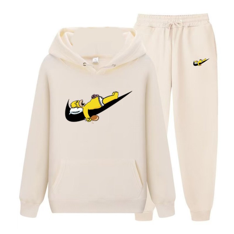 画像1: Homer Homer Simpson  Hoodie Sweatsuit Hoodie & Pants Set　ユニセックス男女兼用 ホーマーシンプソンプリントスウェット フーディ&パンツ セットアップ (1)