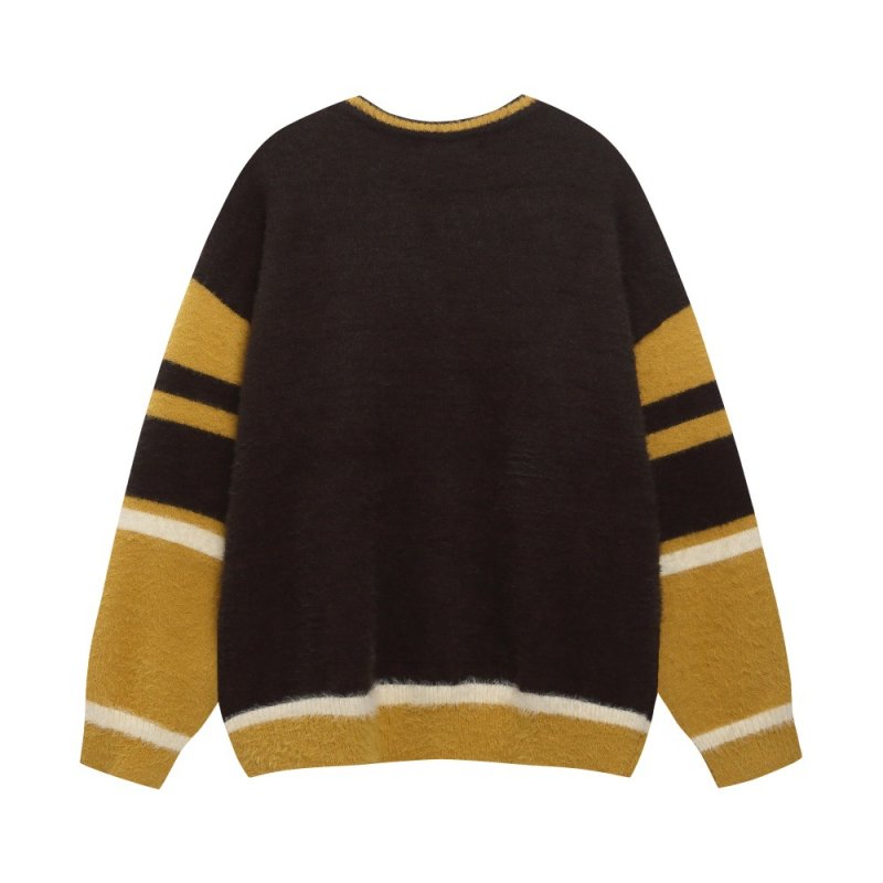 画像3: Unisex V-neck colorblock number 8 sweater Knit  ユニセックス男女兼用 Vネックカラーブロックナンバー8セータープルオーバ (3)