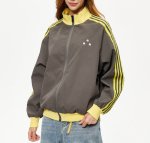 画像7: Men's Unisex Sporty Striped Color Block Stand Collar Jacket　メンズ 男女兼用 スポーティストライプカラーブロックスタンドカラージャケット (7)