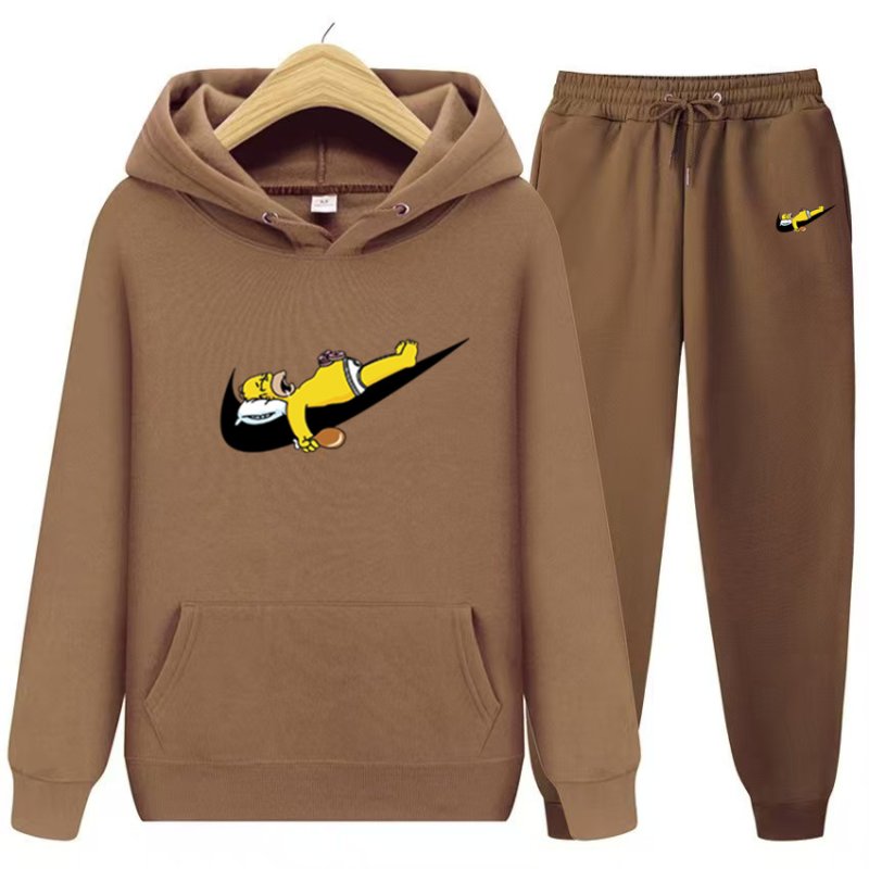 画像11: Homer Homer Simpson  Hoodie Sweatsuit Hoodie & Pants Set　ユニセックス男女兼用 ホーマーシンプソンプリントスウェット フーディ&パンツ セットアップ (11)