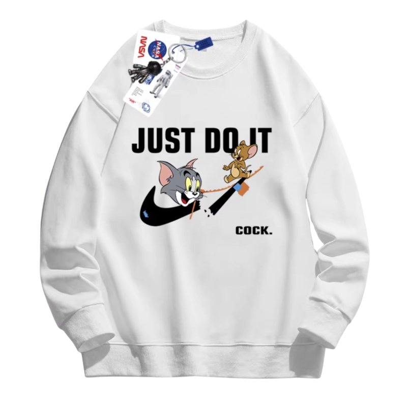 画像1: Nasa Tom & Jerry Broken Swoosh print Sweat Shirt  ユニセックス 男女兼用 ナサ トムとジェリー トム＆ジェリー ブロークンスウッシュ プリント スウェットシャツ トレーナー  (1)