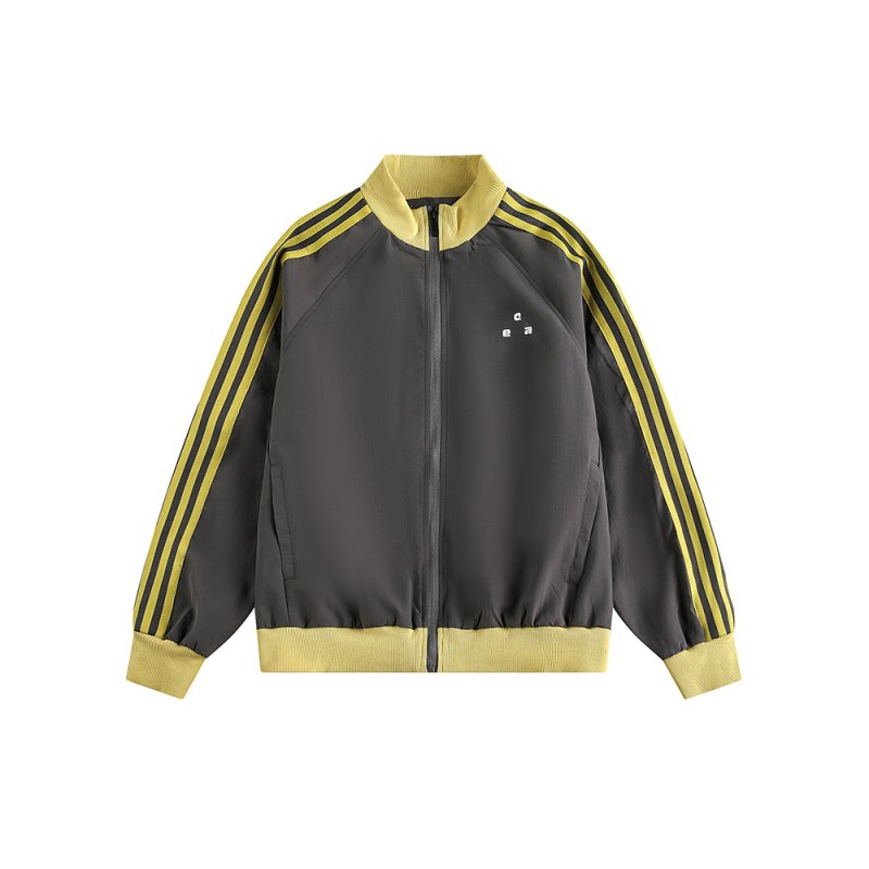 画像3: Men's Unisex Sporty Striped Color Block Stand Collar Jacket　メンズ 男女兼用 スポーティストライプカラーブロックスタンドカラージャケット (3)