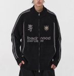 画像4: UnisexZip-up emblem round neck sweater jacket Jacket  Knit  ユニセックス男女兼用ジップアップ エンブレムセーター (4)