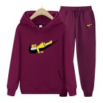 画像6: Homer Homer Simpson  Hoodie Sweatsuit Hoodie & Pants Set　ユニセックス男女兼用 ホーマーシンプソンプリントスウェット フーディ&パンツ セットアップ (6)