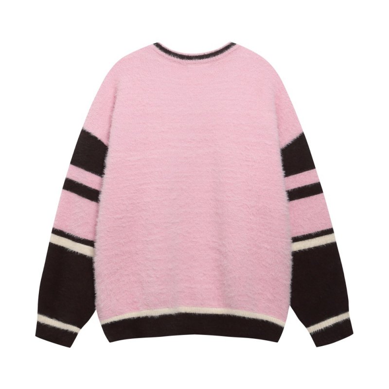 画像4: Unisex V-neck colorblock number 8 sweater Knit  ユニセックス男女兼用 Vネックカラーブロックナンバー8セータープルオーバ (4)