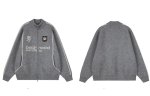 画像6: UnisexZip-up emblem round neck sweater jacket Jacket  Knit  ユニセックス男女兼用ジップアップ エンブレムセーター (6)