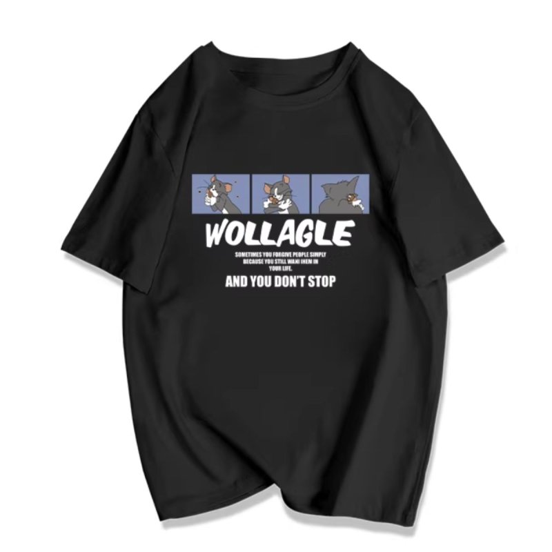 画像2: Tom and Jerry AND YOU DON'T STOP Box Tom PrintT shirt　 ユニセックス男女兼用NASAナサ×トムとジェリートム＆ジェリーボックストムプリント半袖 Tシャツ (2)