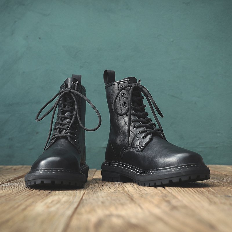 画像4: British high-top Lace up Martin boots shoes メンズ イギリス調 ブリティッシュ ハイカット レザーレースアップ マーティンブーツ  (4)