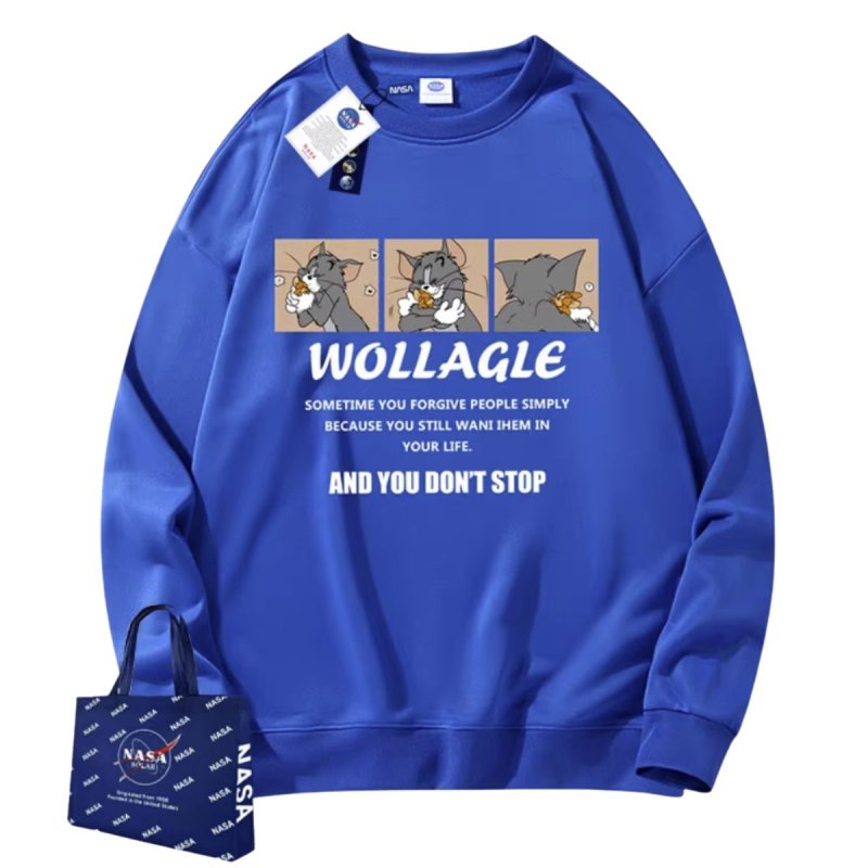 画像6: NASA x Tom and Jerry Box Tom PrintT Sweat Shirts Pullover ユニセックス 男女兼用 NASA ナサ ×トムとジェリー トム＆ジェリー トムボックス プリント スウェット トレーナー (6)