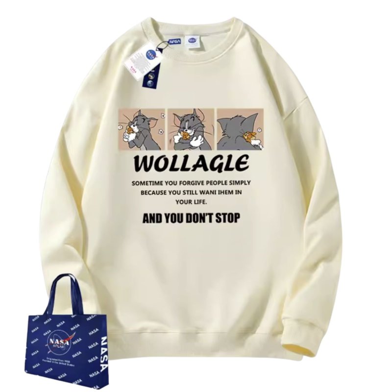 画像5: NASA x Tom and Jerry Box Tom PrintT Sweat Shirts Pullover ユニセックス 男女兼用 NASA ナサ ×トムとジェリー トム＆ジェリー トムボックス プリント スウェット トレーナー (5)