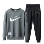 画像1: Deformed Knot Swoosh Logo Sweatshirt & Pants Set　ユニセックス男女兼用 変形ノット スウォッシュロゴプリントスウェット&パンツ セットアップ (1)