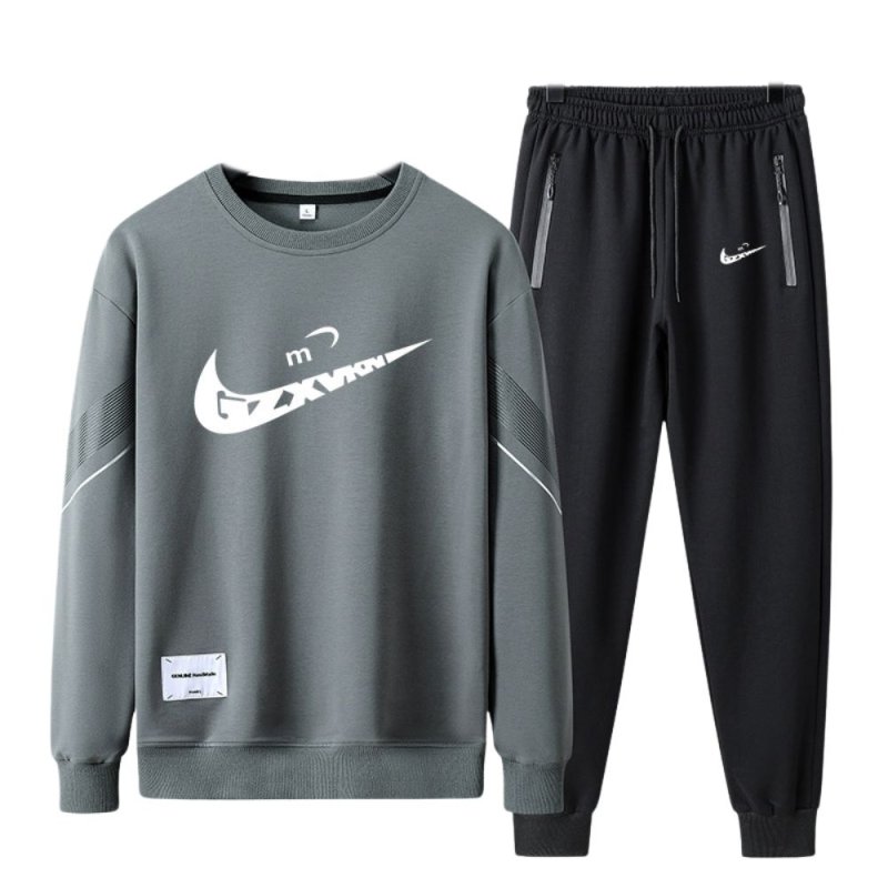 画像1: Deformed Knot Swoosh Logo Sweatshirt & Pants Set　ユニセックス男女兼用 変形ノット スウォッシュロゴプリントスウェット&パンツ セットアップ (1)