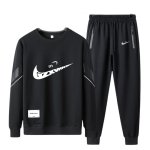 画像2: Deformed Knot Swoosh Logo Sweatshirt & Pants Set　ユニセックス男女兼用 変形ノット スウォッシュロゴプリントスウェット&パンツ セットアップ (2)