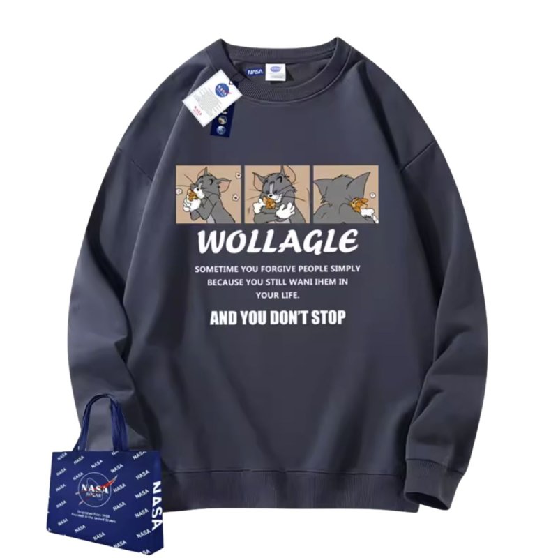 画像4: NASA x Tom and Jerry Box Tom PrintT Sweat Shirts Pullover ユニセックス 男女兼用 NASA ナサ ×トムとジェリー トム＆ジェリー トムボックス プリント スウェット トレーナー (4)