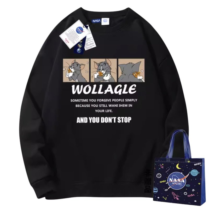 画像2: NASA x Tom and Jerry Box Tom PrintT Sweat Shirts Pullover ユニセックス 男女兼用 NASA ナサ ×トムとジェリー トム＆ジェリー トムボックス プリント スウェット トレーナー (2)