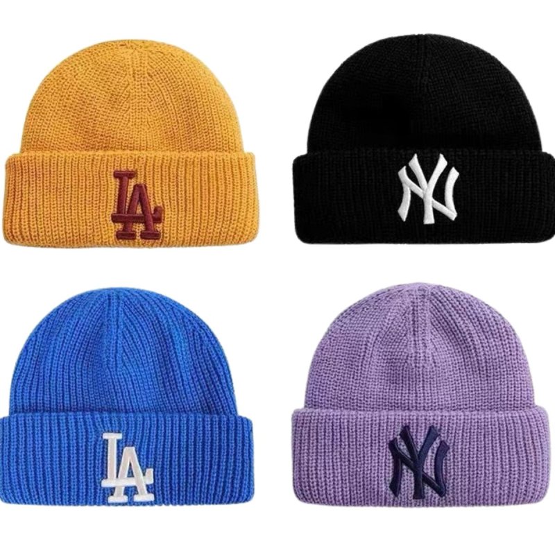 画像1: Unisex MLB  BEANIE NY,LA,C,P Logo knit cap beanie ユニセックス エムエルビー  NY ニューヨークヤンキース LA ドジャース C インディアンス P フィリーズ ニット帽 ニットキャップ (1)