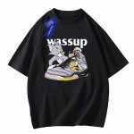 画像2: Unisex Tom and Jerry & Sneakers print T-Shirt トムとジェリー スニーカー プリント 半袖ラウンドネック スニーカープリント Tシャツ ユニセックス 男女兼用  (2)