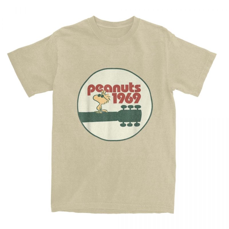 画像1: Peanuts - Woodstock 1969 Snoopy  PrintT shirt　 ユニセックス男女兼用スヌーピーピーナッツ＆ウッドストックリント半袖 Tシャツ (1)