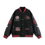 画像2: Baseball Emblems & Embroidery Stadium Jumper　ユニセックス 男女兼用 ベースボールエンブレム＆刺繍スタジャンスタジアムジャンパー  MA-1 ボンバー ジャケット ブルゾン (2)