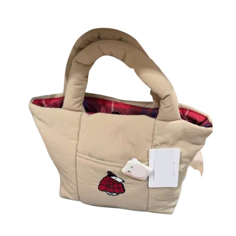 画像2:  Snoopy quilted handbag　キルティングダウンスヌーピートートハンドバッグ (2)