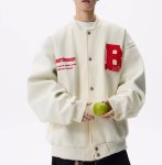 画像7: Half-eaten apple Embroidery Stadium Jumper　ユニセックス 男女兼用 齧りかけの林檎りんご刺繍スタジャンスタジアムジャンパー  MA-1 ボンバー ジャケット ブルゾン (7)