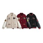 画像4: Baseball Emblems & Embroidery Stadium Jumper　ユニセックス 男女兼用 ベースボールエンブレム＆刺繍スタジャンスタジアムジャンパー  MA-1 ボンバー ジャケット ブルゾン (4)