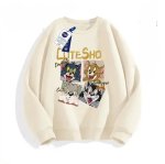 画像1: NASA x Box Lovely Tom and Jerry Sweatshirt Pullover ユニセックス 男女兼用 NASA×ボックスラブリートムとジェリースウェットプリント スウェット トレーナー (1)