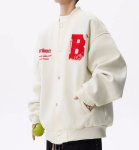 画像6: Half-eaten apple Embroidery Stadium Jumper　ユニセックス 男女兼用 齧りかけの林檎りんご刺繍スタジャンスタジアムジャンパー  MA-1 ボンバー ジャケット ブルゾン (6)