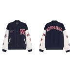 画像1: BODYDREAM Letter Patch Embroidered Stadium Jumper　ユニセックス 男女兼用BODYDREAM レターエンブレム刺繍刺繍スタジャンスタジアムジャンパー  MA-1 ボンバー ジャケット ブルゾン (1)