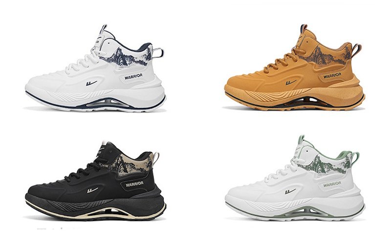 画像5: High-top leather mountain print lace-up sneakers　  男女兼用ユニセックスマウンティンプリント レザーハイトップハイカット厚底プラットフォームレースアップスニーカー (5)