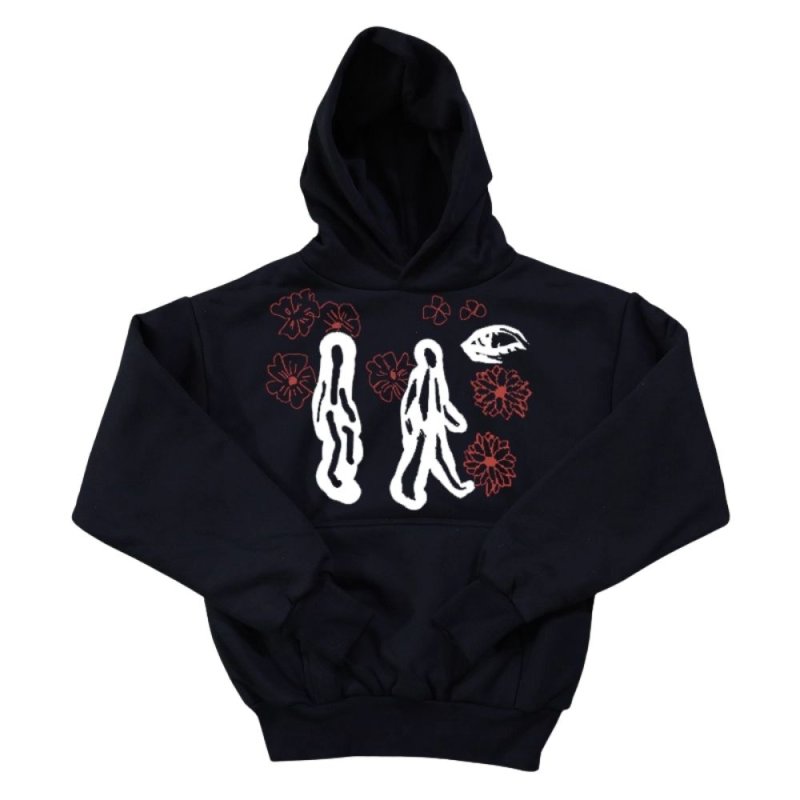 画像3: American Retro Flower & Human Print Hoodie ユニセックス 男女兼用アメリカンレトロ フラワー&ヒューマンプリントフーディ パーカー (3)