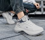 画像6: High-top leather mountain print lace-up sneakers　  男女兼用ユニセックスマウンティンプリント レザーハイトップハイカット厚底プラットフォームレースアップスニーカー (6)