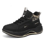 画像3: High-top leather mountain print lace-up sneakers　  男女兼用ユニセックスマウンティンプリント レザーハイトップハイカット厚底プラットフォームレースアップスニーカー (3)