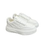 画像4: Quilted leather platform lace-up sneakers　  男女兼用ユニセックス レザーキルティング厚底プラットフォームレースアップスニーカー (4)