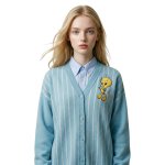 画像2: Women's Tweety Vneck Sweater Cardigans Looney Tunes トゥイーティー Vネック カーディガン セーター ルーニー・テューンズ (2)