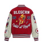 画像2: Terrycloth Pegasus embroidered patchwork stadium jacket Jumper　ユニセックス 男女兼用 テリークロスペガサス刺繍パッチワークスタジャンスタジアムジャンパー  MA-1 ボンバー ジャケット ブルゾン (2)