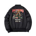 画像2: Bugs Bunny embroidered MA-1 stadium jacket Jumper　ユニセックス 男女兼用バッグズバニー刺繍MA-1スタジャンスタジアムジャンパー  MA-1 ボンバー ジャケット ブルゾン (2)