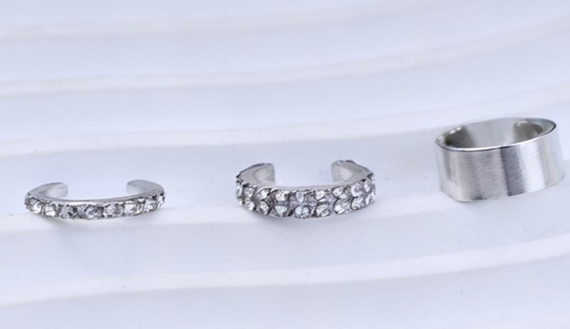 画像4: Diamond ear cuff cartilage clip Earrings　ダイヤモンド付きイヤーカフ軟骨クリップ (4)