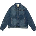 画像1: Zip pocket denim jacket　ユニセックス 男女兼用ジップポケットデニムGジャン ブルゾンジャケット (1)