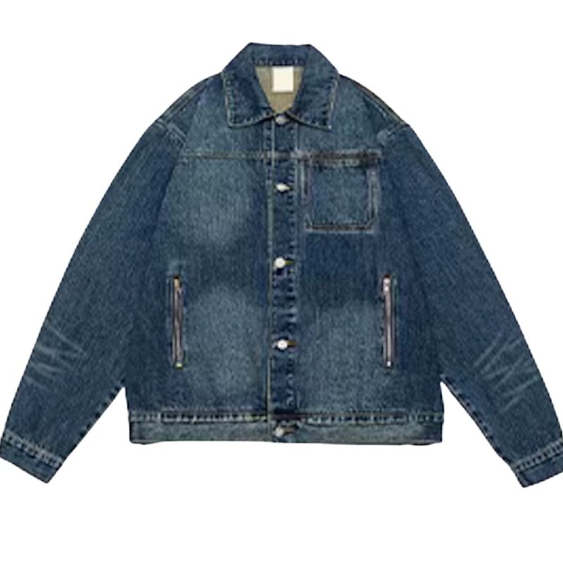 画像1: Zip pocket denim jacket　ユニセックス 男女兼用ジップポケットデニムGジャン ブルゾンジャケット (1)