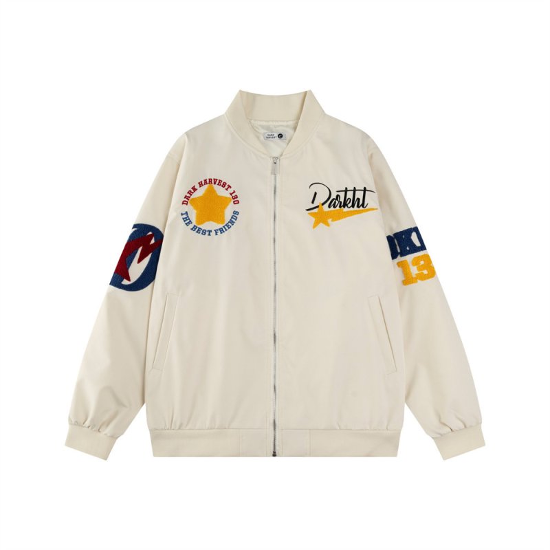 画像5: Star embroidered American MA-1 stadium jacket  Jumper　ユニセックス 男女兼用スター刺繍アメリカンMA-1スタジャンスタジアムジャンパー  MA-1 ボンバー ジャケット ブルゾン (5)
