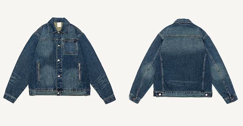 画像3: Zip pocket denim jacket　ユニセックス 男女兼用ジップポケットデニムGジャン ブルゾンジャケット (3)